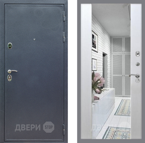 Входная металлическая Дверь Стоп СИЛЬВЕР Зеркало СБ-16 Лиственница беж в Жуковский