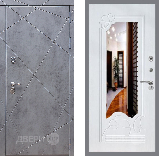 Входная металлическая Дверь Стоп Лучи ЗкркалоФЛ-147 Ясень белый в Жуковский