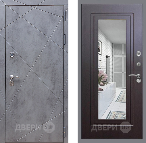 Входная металлическая Дверь Стоп Лучи Зеркало ФЛ-120 Венге в Жуковский
