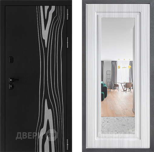 Входная металлическая Дверь Дверной континент ДК-12 ФЛЗ Зеркало Сандал белый в Жуковский