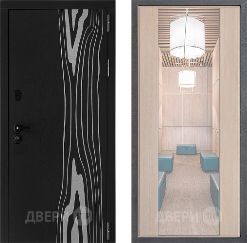 Входная металлическая Дверь Дверной континент ДК-12 ФЛЗ-1 Зеркало Капучино в Жуковский