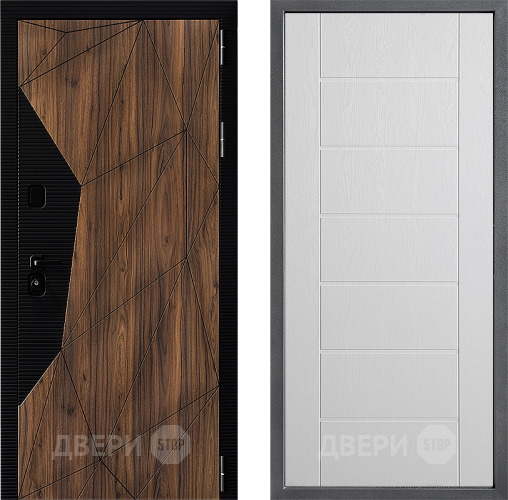 Входная металлическая Дверь Дверной континент ДК-11 ФЛ-Лайн Белое дерево в Жуковский