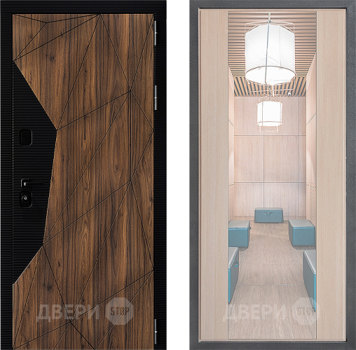 Входная металлическая Дверь Дверной континент ДК-11 ФЛЗ-1 Зеркало Капучино в Жуковский