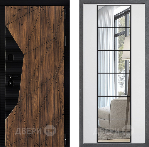 Входная металлическая Дверь Дверной континент ДК-11 ФЛЗ-2 Зеркало Белый софт в Жуковский