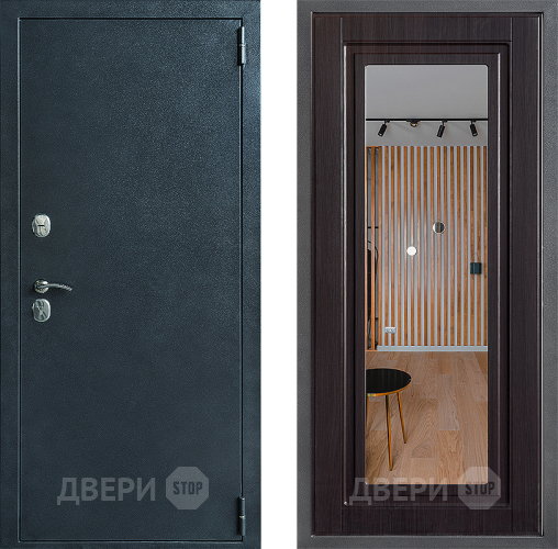 Входная металлическая Дверь Дверной континент ДК-70 Дизайн ФЛЗ Зеркало Венге в Жуковский