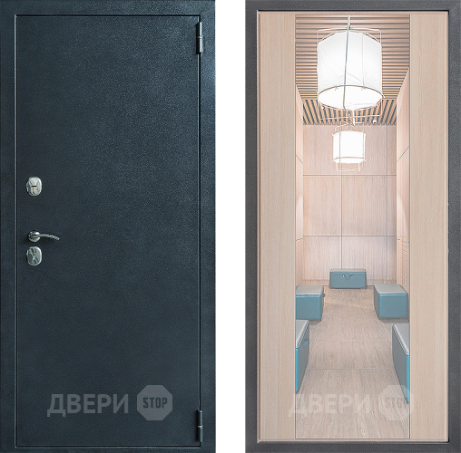 Входная металлическая Дверь Дверной континент ДК-70 Дизайн ФЛЗ-1 Зеркало Капучино в Жуковский