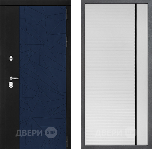 Входная металлическая Дверь Дверной континент ДК-9 ФЛ-757 Черное Стекло Софт милк в Жуковский