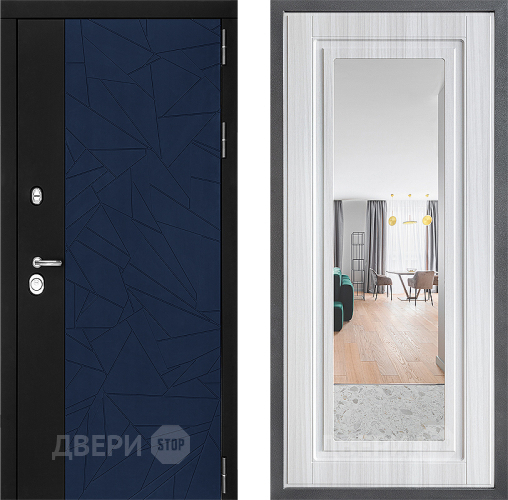 Входная металлическая Дверь Дверной континент ДК-9 ФЛЗ Зеркало Сандал белый в Жуковский