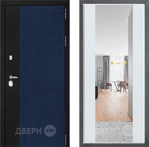 Входная металлическая Дверь Дверной континент ДК-9 ФЛЗ-1 Зеркало Белое дерево в Жуковский