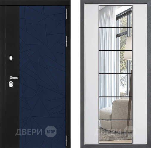 Входная металлическая Дверь Дверной континент ДК-9 ФЛЗ-2 Зеркало Белый софт в Жуковский