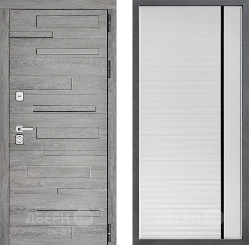 Входная металлическая Дверь Дверной континент ДК-10 ФЛ-757 Черное Стекло Софт милк в Жуковский