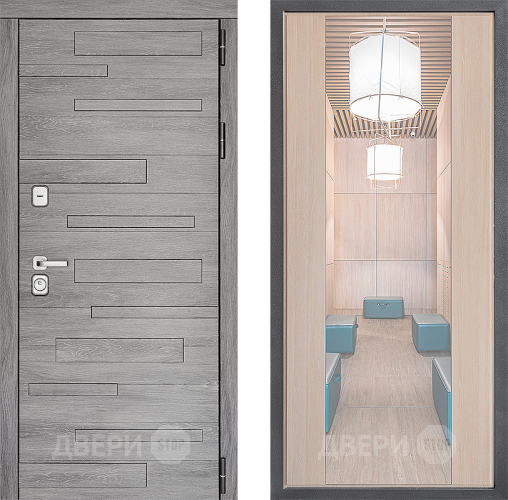 Входная металлическая Дверь Дверной континент ДК-10 ФЛЗ-1 Зеркало Капучино в Жуковский