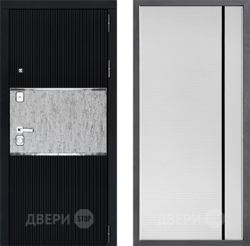 Входная металлическая Дверь Дверной континент ДК-13 ФЛ-757 Черное Стекло Софт милк в Жуковский