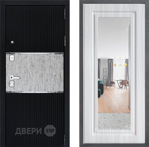 Входная металлическая Дверь Дверной континент ДК-13 ФЛЗ Зеркало Сандал белый в Жуковский