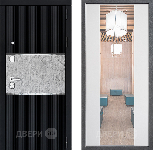 Входная металлическая Дверь Дверной континент ДК-13 ФЛЗ-1 Зеркало Белый софт в Жуковский