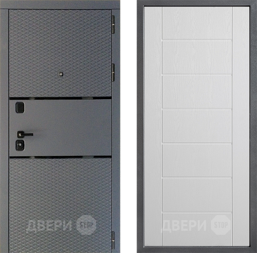 Входная металлическая Дверь Дверной континент Диамант Дизайн ФЛ-Лайн Белое дерево в Жуковский