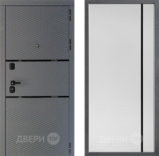 Входная металлическая Дверь Дверной континент Диамант Дизайн ФЛ-757 Черное Стекло Софт милк в Жуковский