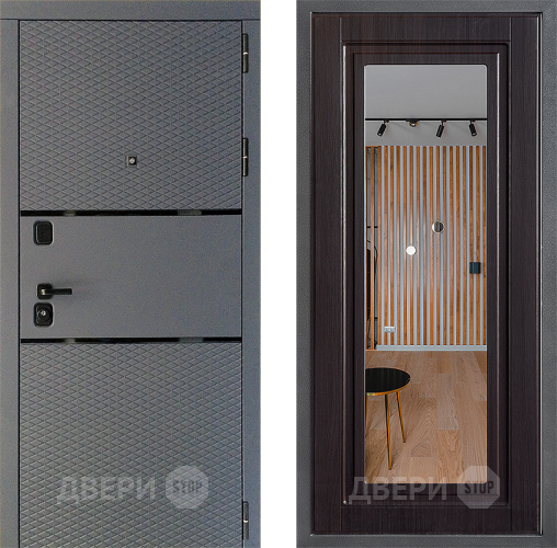 Входная металлическая Дверь Дверной континент Диамант Дизайн ФЛЗ Зеркало Венге в Жуковский
