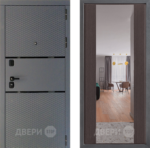 Входная металлическая Дверь Дверной континент Диамант Дизайн ФЛЗ-1 Зеркало Венге в Жуковский