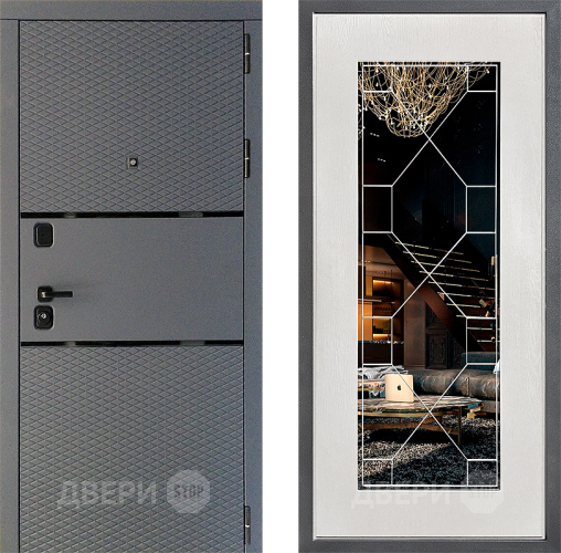 Дверь Дверной континент Диамант Дизайн ФЛ-Тиффани Зеркало Белое дерево в Жуковский