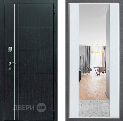 Входная металлическая Дверь Дверной континент Теплолюкс Дизайн ФЛЗ-1 Зеркало Белое дерево в Жуковский