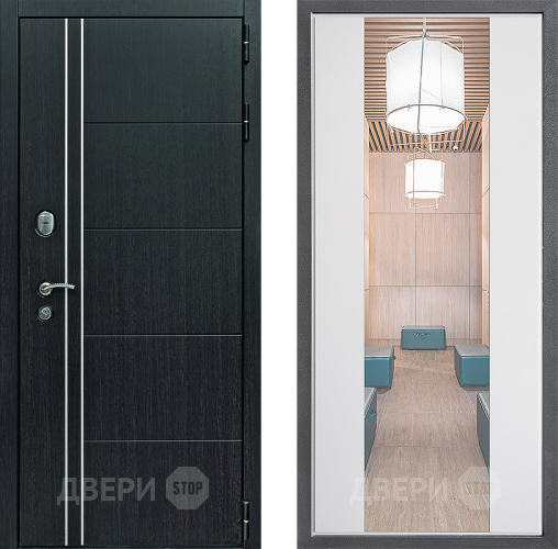 Входная металлическая Дверь Дверной континент Теплолюкс Дизайн ФЛЗ-1 Зеркало Белый софт в Жуковский