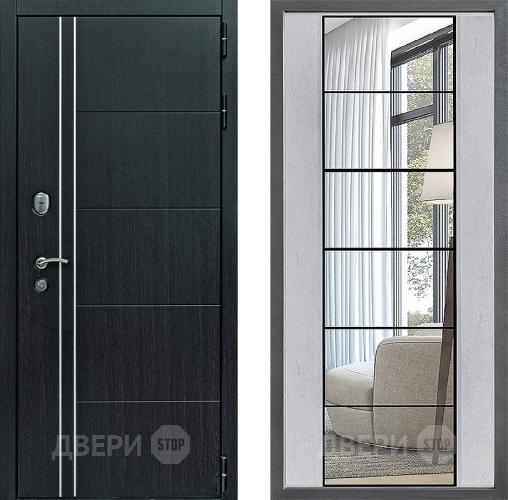 Входная металлическая Дверь Дверной континент Теплолюкс Дизайн ФЛЗ-2 Зеркало Бетон светлый в Жуковский