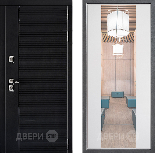 Входная металлическая Дверь Дверной континент ДК-1 ФЛЗ-1 Зеркало Белый софт в Жуковский