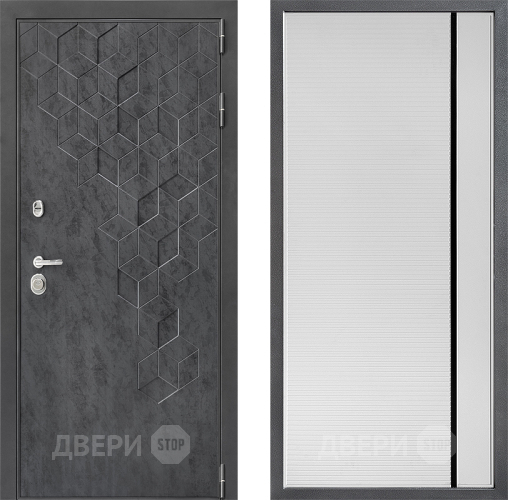 Входная металлическая Дверь Дверной континент ДК-3/713 ФЛ-757 Черное Стекло Софт милк в Жуковский