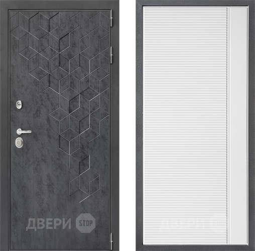 Входная металлическая Дверь Дверной континент ДК-3/713 ФЛ-757 Белое Стекло Софт милк в Жуковский