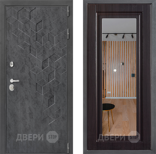 Входная металлическая Дверь Дверной континент ДК-3/713 ФЛЗ Зеркало Венге в Жуковский