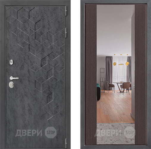 Входная металлическая Дверь Дверной континент ДК-3/713 ФЛЗ-1 Зеркало Венге в Жуковский