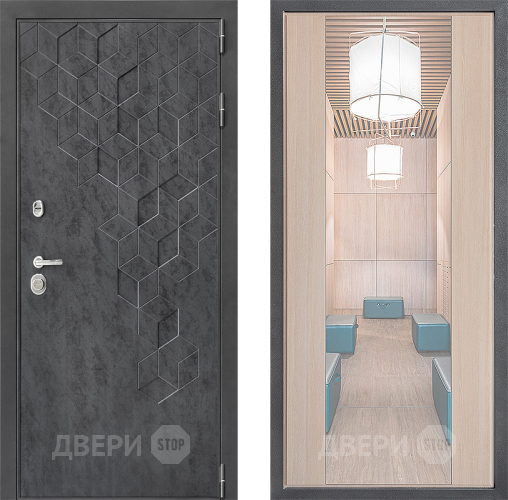Входная металлическая Дверь Дверной континент ДК-3/713 ФЛЗ-1 Зеркало Капучино в Жуковский