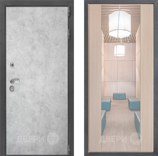 Входная металлическая Дверь Дверной континент ДК-3/743 ФЛЗ-1 Зеркало Капучино в Жуковский