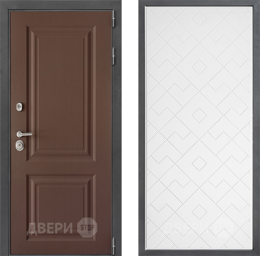 Входная металлическая Дверь Дверной континент ДК-3/729 ФЛ-Тиффани Белый софт в Жуковский