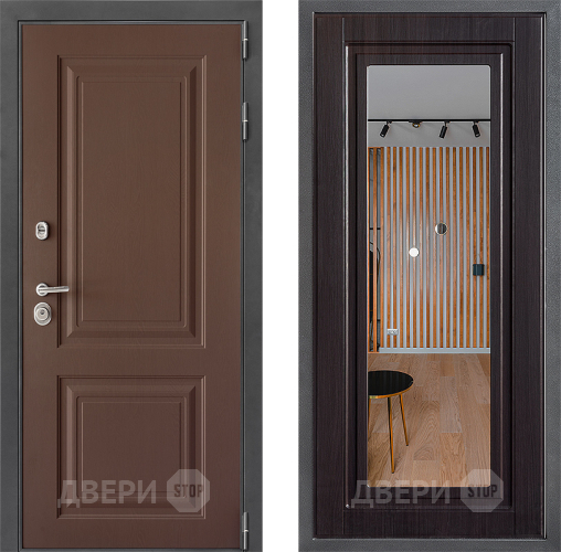 Входная металлическая Дверь Дверной континент ДК-3/729 ФЛЗ Зеркало Венге в Жуковский