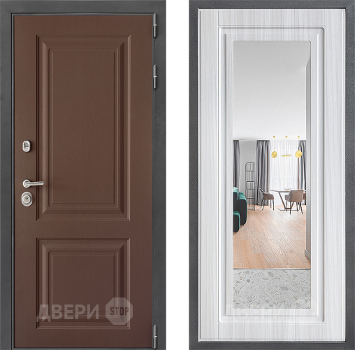 Входная металлическая Дверь Дверной континент ДК-3/729 ФЛЗ Зеркало Сандал белый в Жуковский