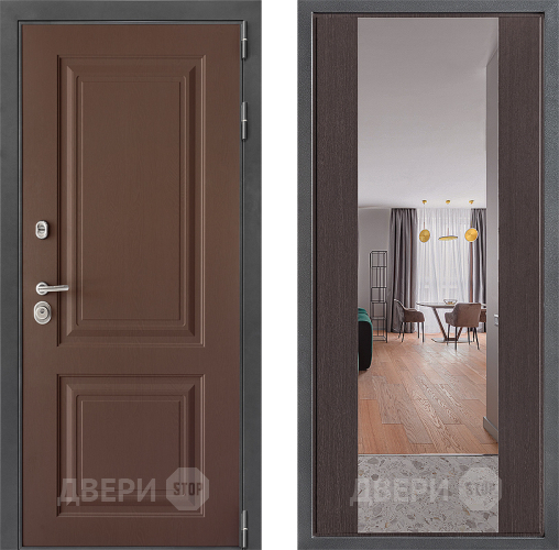 Входная металлическая Дверь Дверной континент ДК-3/729 ФЛЗ-1 Зеркало Венге в Жуковский