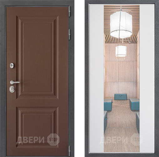 Входная металлическая Дверь Дверной континент ДК-3/729 ФЛЗ-1 Зеркало Белый софт в Жуковский
