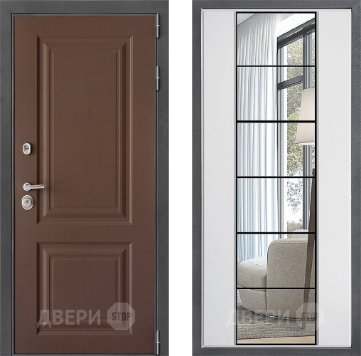 Входная металлическая Дверь Дверной континент ДК-3/729 ФЛЗ-2 Зеркало Белый софт в Жуковский