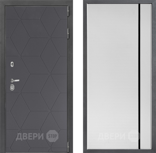 Входная металлическая Дверь Дверной континент ДК-3/744 ФЛ-757 Черное Стекло Софт милк в Жуковский