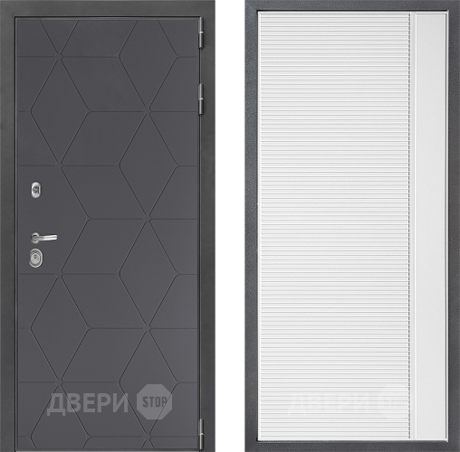 Входная металлическая Дверь Дверной континент ДК-3/744 ФЛ-757 Белое Стекло Софт милк в Жуковский