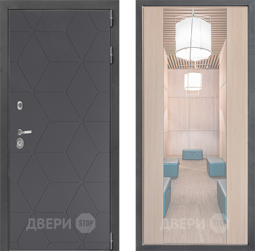 Входная металлическая Дверь Дверной континент ДК-3/744 ФЛЗ-1 Зеркало Капучино в Жуковский