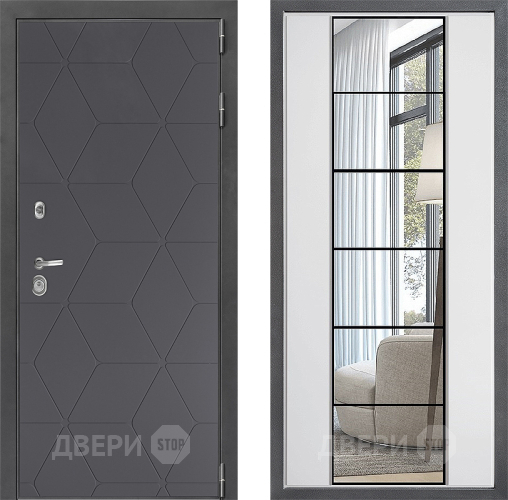 Входная металлическая Дверь Дверной континент ДК-3/744 ФЛЗ-2 Зеркало Белый софт в Жуковский