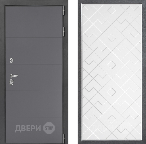 Входная металлическая Дверь Дверной континент ДК-3/649 ФЛ-Тиффани Белый софт в Жуковский