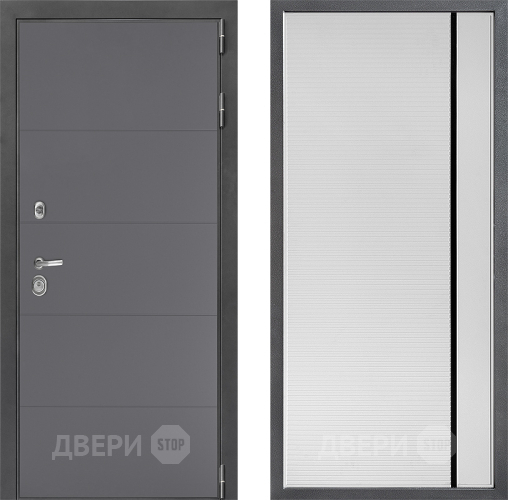 Входная металлическая Дверь Дверной континент ДК-3/649 ФЛ-757 Черное Стекло Софт милк в Жуковский