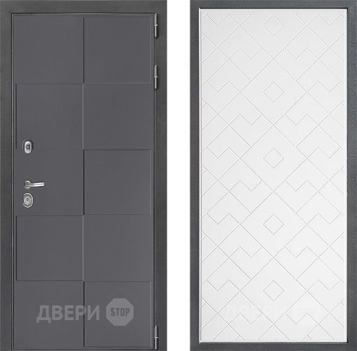 Входная металлическая Дверь Дверной континент ДК-3/606 ФЛ-Тиффани Белый софт в Жуковский