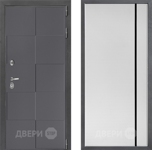 Входная металлическая Дверь Дверной континент ДК-3/606 ФЛ-757 Черное Стекло Софт милк в Жуковский