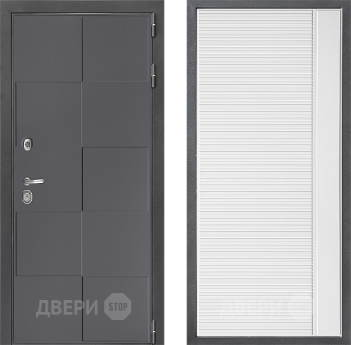 Входная металлическая Дверь Дверной континент ДК-3/606 ФЛ-757 Белое Стекло Софт милк в Жуковский