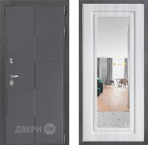 Входная металлическая Дверь Дверной континент ДК-3/606 ФЛЗ Зеркало Сандал белый в Жуковский